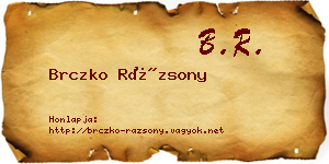 Brczko Rázsony névjegykártya